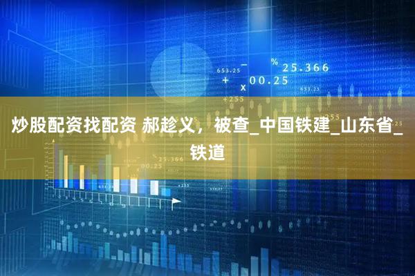 炒股配资找配资 郝趁义，被查_中国铁建_山东省_铁道